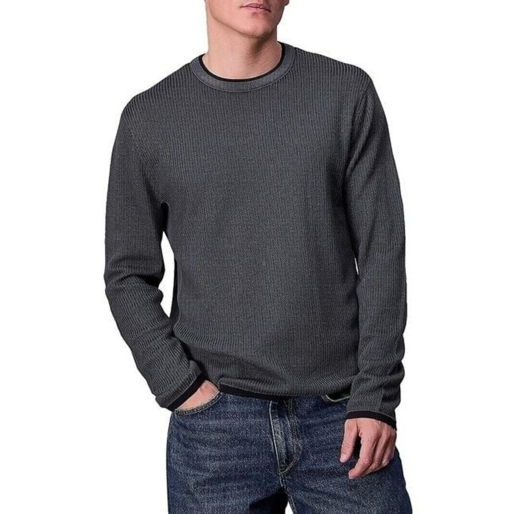 RAG & BONE Sweater Mens Small Gray Pullover HARVEY CREW Loose Knit $275